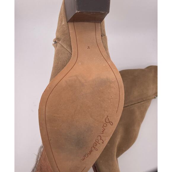 Sam Edelman Blake Booties Suede Leather Heeled Ankle boots Carmel Woman’s Sz 8 - Picture 6 of 6